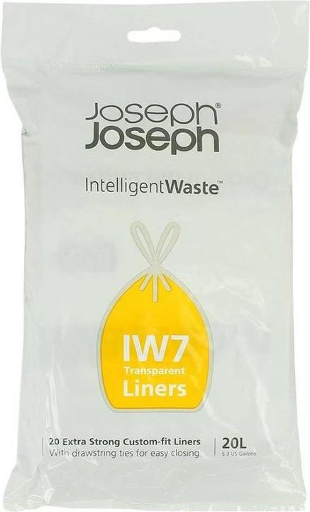 Produktbild Joseph Joseph IW7 Transparent Bin Liners, Ideal for Recycling- Pack of 20, Clear, 20 Litres- Designed for Totem Co (20 x, 20 l)