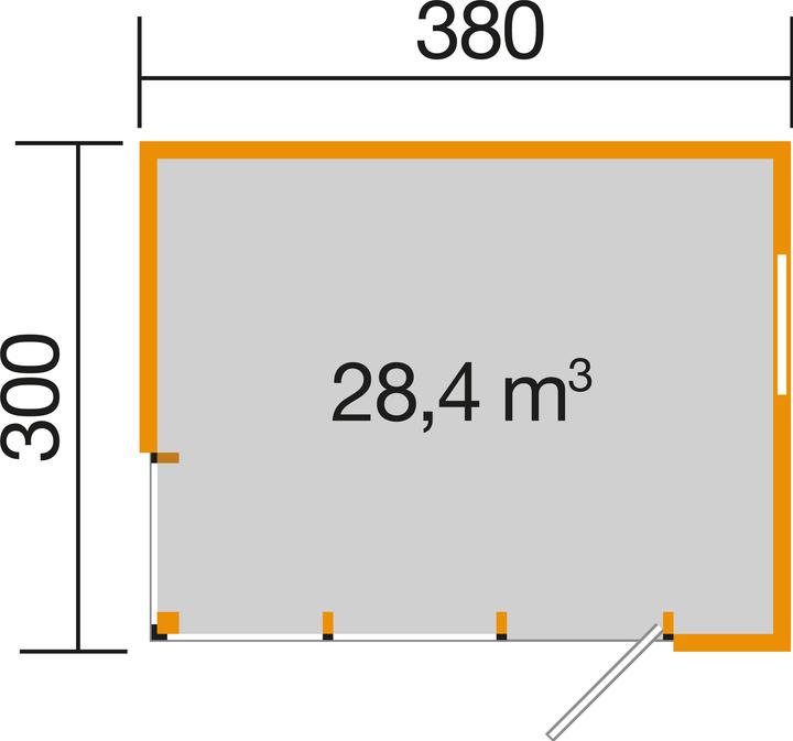 Produktbild Weka Holzbau Designhaus Cubilis 412 Gr.1 mit selbstklebender Dachfolie und Fussboden 380 x 300 cm