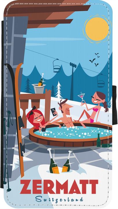 Image du produit PhoneLook Coque Wallet noir Zermatt Mountain Jacuzzi (Apple iPhone XS, Apple iPhone X)