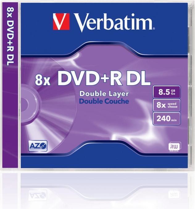 Actual product image Verbatim DVD+R Double Layer 8x Speed, Jewel Case, 8,5GB (1 x)