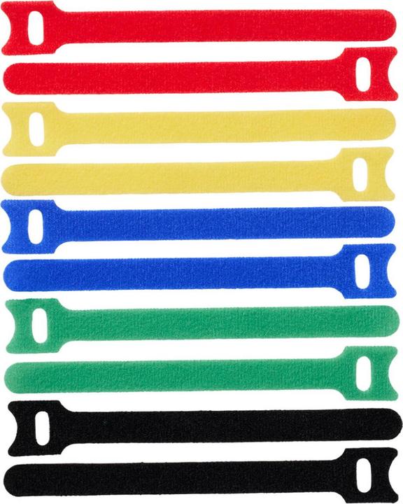 ProXtend Crochet et boucle 15cm x 12mm Multi 10pcs (Serre-câbles velcro, 150 mm, 10 pcs)