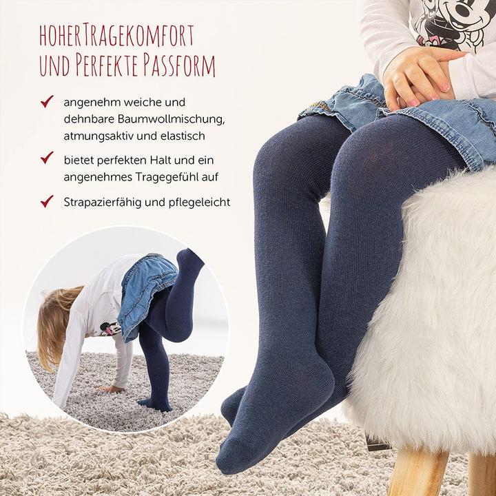 Produktbild La Loona LaLoona Baby-Strumpfhosen Strumpfhose 4er Pack - Marine Grau-Melange - (62/68)