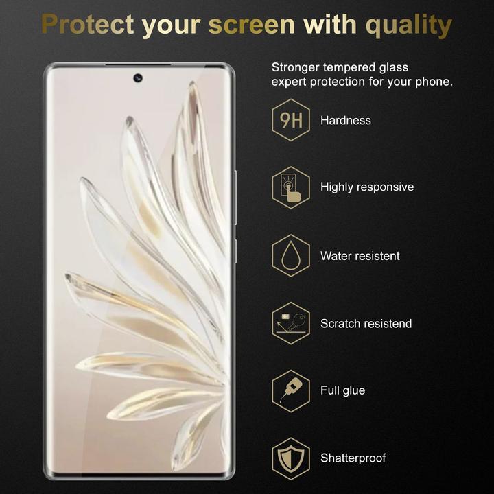 Actual product image Cadorabo 3x Tempered Glass 3er Pack Tempered (3 Piece, LG F70)