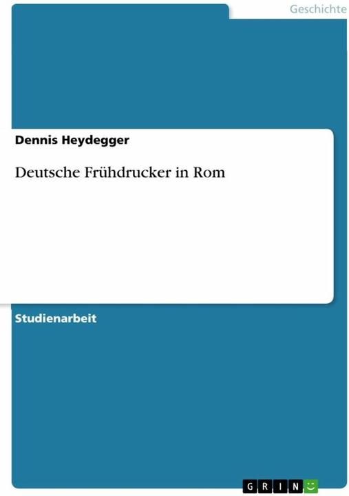 Immagine prodotto Deutsche Frhdrucker in Rom (Tedesco, Dennis Heydegger, 2012)