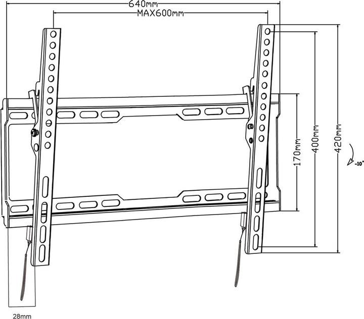 Valeurs nutritives et ingrédients Maclean Support TV max VESA 600x400 32-80 45kg Réglage de l'inclinaison +0°-10° MC-413 (Mur, 80", 45 kg)