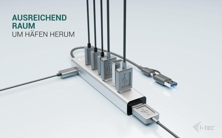 Produktbild i-tec USB-C/USB-A Charging Metal HUB 7 Port 3x USB-C 3.2 Gen. 1 4x USB-A 3.2 Gen. 1 (USB-C, USB-A, 7 Ports)