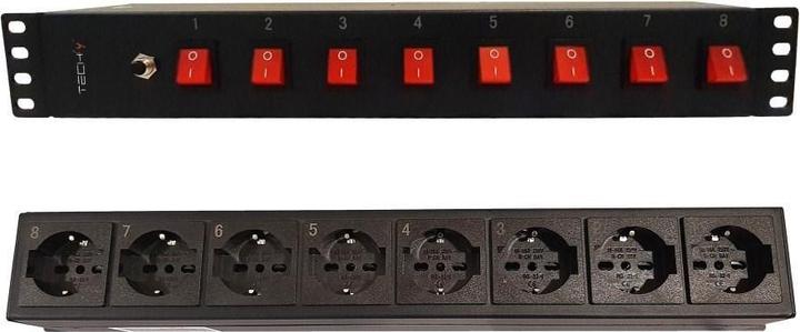 Produktbild Techly 8 ways 19inch Rack Power Strip (8 x, CEE 7/3, 1.80 m)