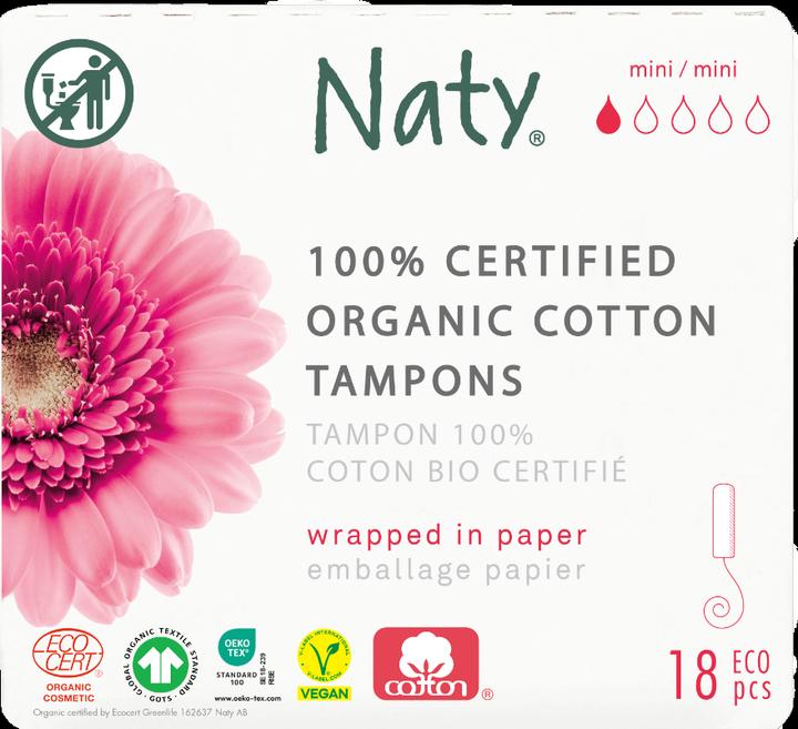 Naty Bio-Tampons Mini ohne Applikator 18 Stück (1 x, Mini)