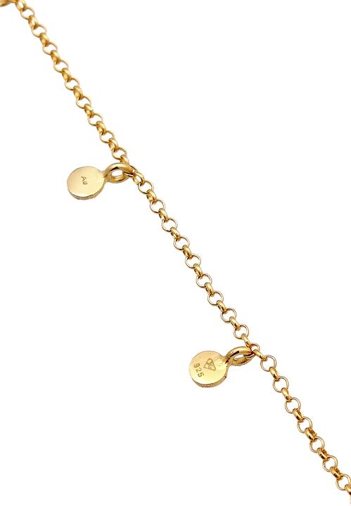 Image du produit Elli Bracelet plaquette Coin rond mat structure 925 argent (16 cm, Argent sterling 925)