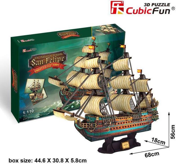 Immagine prodotto Cubicfun Puzzle 3D dell'Armata Spagnola con nave a vela (248 pezzi)