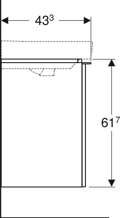 Actual product image Geberit Keramag / vanity unit Smyle Square transversal right 53.6 cm white 500.365.00.1 (53.5 x 43.5 x 62 cm)
