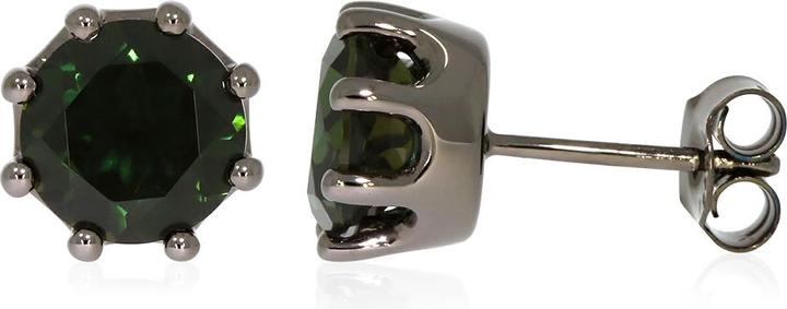 Produktbild Xen Ohrstecker mit Chromediopsid HT-Quarz ca. 3,78 ct. Black Rhodium (925 Sterling Silber)
