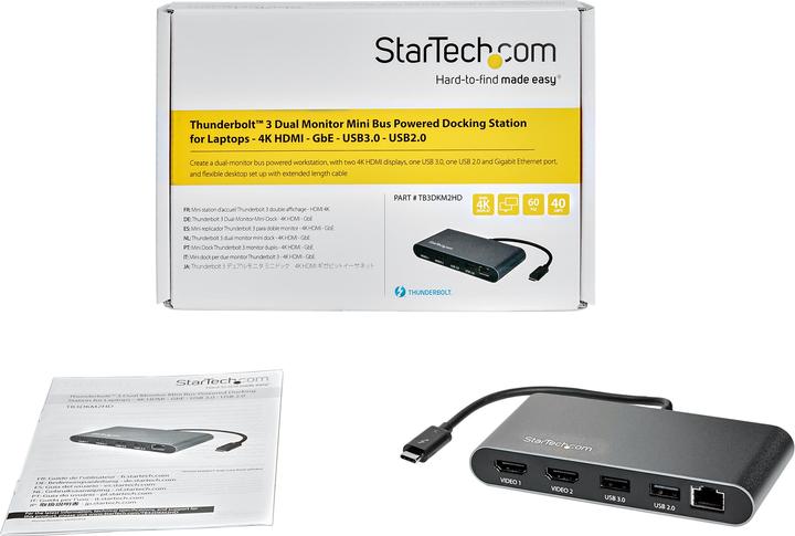 Actual product image StarTech TB3DKM2HD (USB-C, 1 Ports)