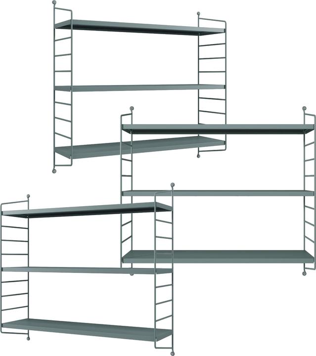 Nutritional values and ingredients En.Casa Modular wall shelf Strängnäs set of 3 grey blue