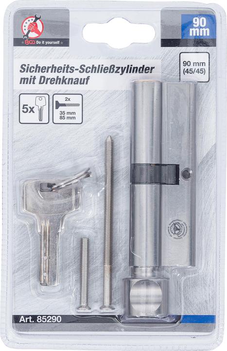 Produktbild BGS Sicherheits-Türzylinder | mit Drehknauf | 45/45 | 90 mm (Drehknopfzylinder)