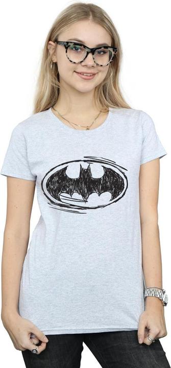 Actual product image Womens/Ladies Batman Sketch Logo Cotton T-Shirt (XXL)