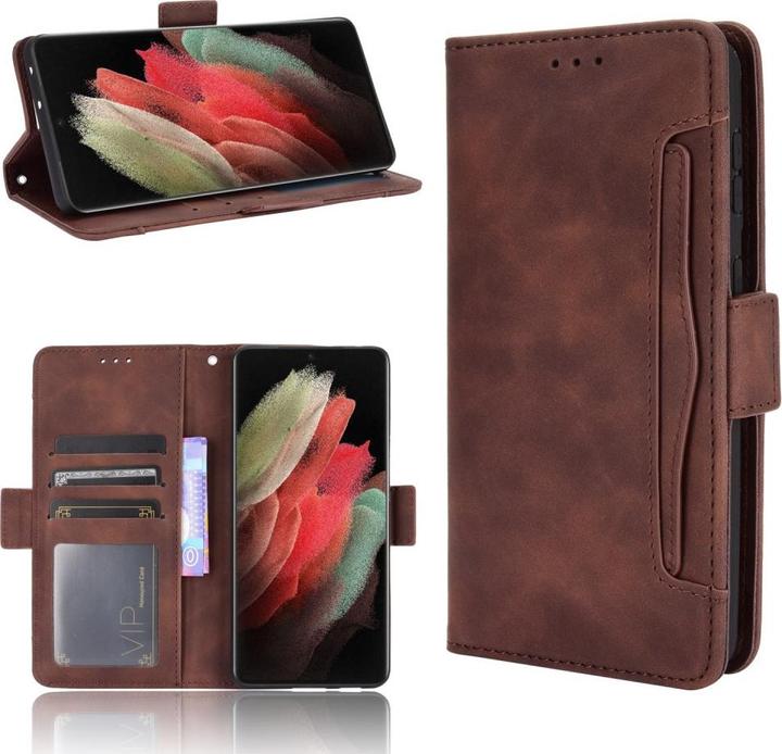 Image du produit Cover-Discount Galaxy S21 Ultra - Étui avec de nombreuses poches pour cartes marron (Samsung Galaxy S21 Ultra)