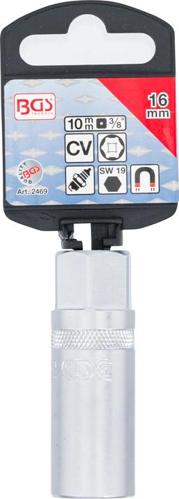 Actual product image BGS Spark Plug Socket with Magnet, Hexagon 10 mm (3/8") Drive 16 mm