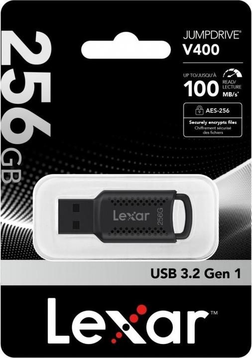 Actual product image Lexar Clé USB 3.0 JumpDrive V400 - 256Go (Noir) (256 GB, USB-A)