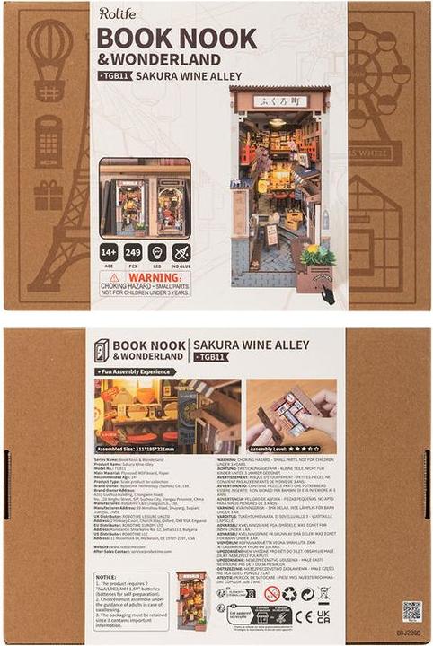 Actual product image Robotime Bausatz Sakura's Weinstrasse, Modell Art: Book Nook