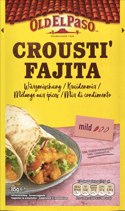 Actual product image Old El Paso Crispy fajita (85 g)