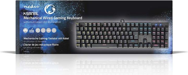 Actual product image Nedis Wired Gaming Keyboard USB Type-A Mechanical Keys LED German DE-Layout Powered by (DE, Cable)