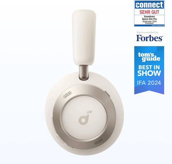 Actual product image Anker Soundcore Space One Pro + Case white (ANC, 40 h, Cable)