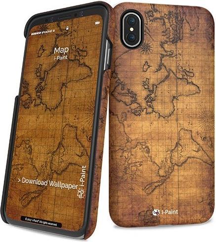 Produktbild I-Paint Hard Case Slim for iPhone XS/X - Map (Apple iPhone X)