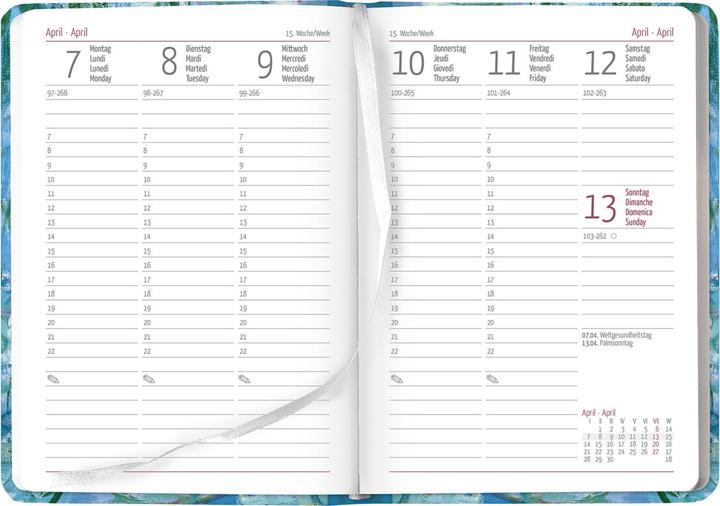 Actual product image Alpha Edition Ladytimer Monet 2025 pocket calendar, 10x15,2cm, calendar with 192 pages (10 x 15 cm, German)