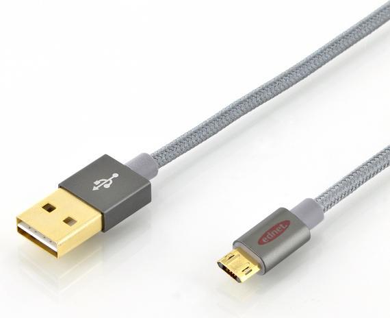 ednet Câble USB de données/de charge USB A - micro B couleur p/p 10 m connecteur High Speed réversible (1 m, USB 2.0)