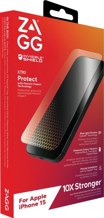 Actual product image Zagg Invisibleshield Glass Xtr3 Am (1 Piece, Apple iPhone 15)