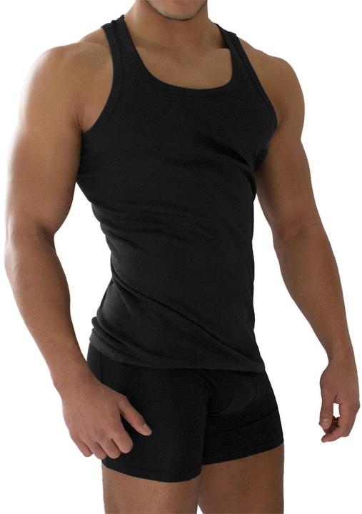 Actual product image Normani 4 Piece Men's Undershirt Fine Rib Black (4XL)