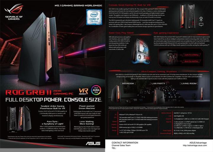 Actual product image ASUS Rog Gr8 Ii-6gt001z (Intel Core i7-7700, 16 GB, 256 GB, GeForce GTX 1060)
