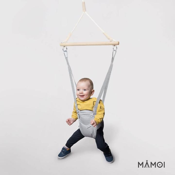Produktbild Mamoi Baby Tuerhopser mit Haken zur Befestigung Hellgrau
