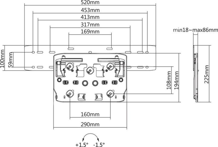 Actual product image Maclean MC-837 - VESA Screen/ TV Mount, 75", black, 50 kg (Wall, 75", 50 kg)