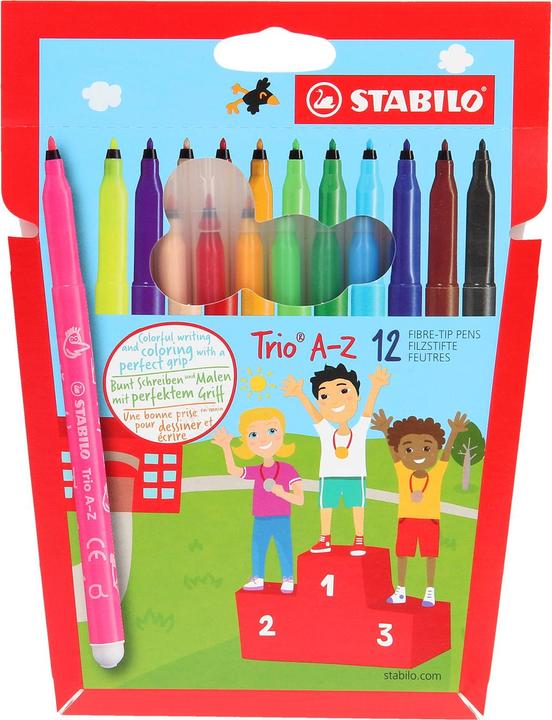 Produktbild STABILO Fasermaler Trio A-z (Mehrfarbig, 12 x)