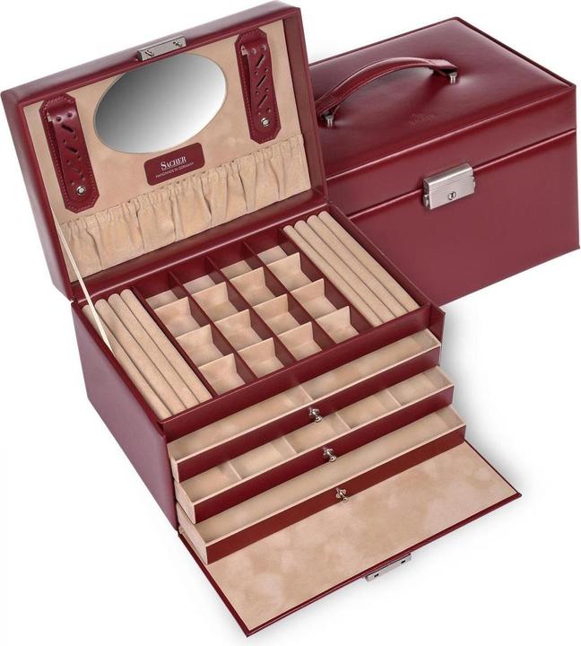 Sacher 77.107.015043 - Schmuckkasten Lena new classic rot Leder