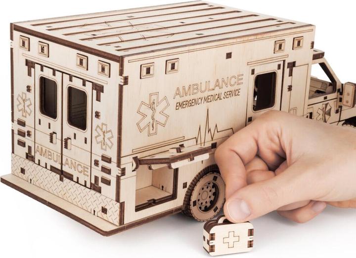 Produktbild Eco Wood Art 3D Holz Modellbausatz - Ambulanz Fahrzeug (386 Teile)