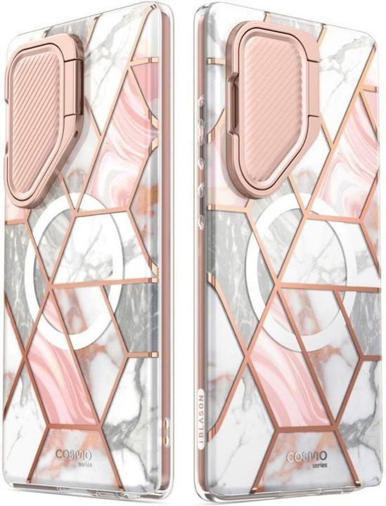 Actual product image i-Blason Cosmo Mag Supcase sleeve with MagSafe- pink marble (Samsung Galaxy S24 Ultra)