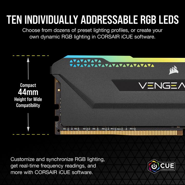 Actual product image Corsair Vengeance RGB Pro SL (4 x 16GB, 3600 MHz, DDR4-RAM, DIMM)