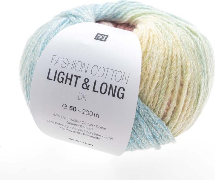 Produktbild Rico Fashion Cotton Light & Long, multicolor, 50 g, 185 m, 47 % CO, 46 % Acryl, 7 % PA (185 m)