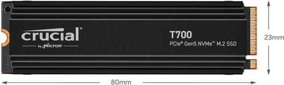 Produktbild Crucial T700 mit Kühlkörper (2000 GB, M.2 2280)