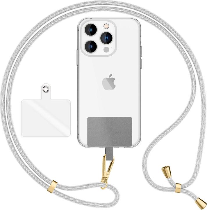 Immagine prodotto Nalia Handyband + Pad für Hülle zum Umhängen, Karabinerhaken Anhänger aus Metall (gold)