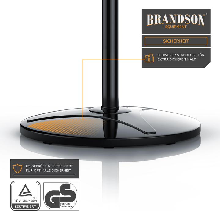 Produktbild Brandson Standventilator, 42 cm Ø, Standlüfter, Fernbedienung, Neigbar 30°, 50W, Oszillation 80°, schwarz (57 dB)