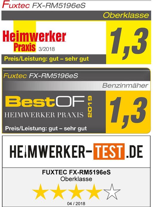 Actual product image Fuxtec Petrol lawn mower with electric starter zipgo® (Rechargeable battery operated)