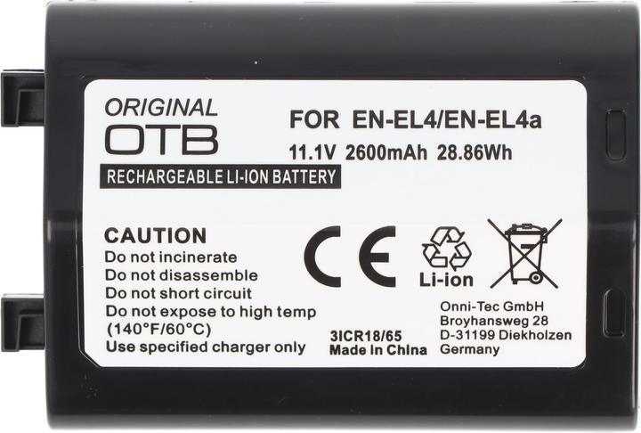 Produktbild AccuCell Akku Nikon EN-EL4 Akku, F6, D2H, D2X, D3, D3X