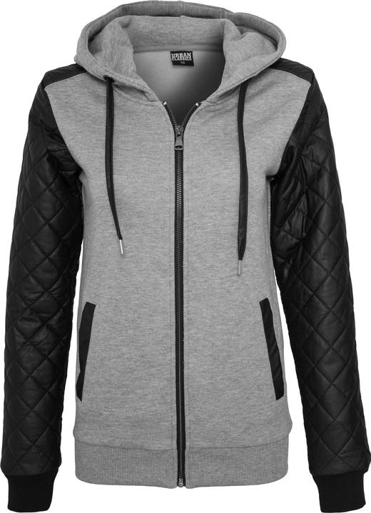 Urban Classics Ladies Diamond Leather Imitation Sleeve Zip Hoody