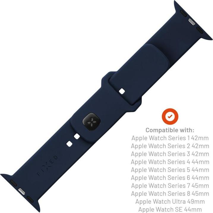Productafbeelding Fixed Siliconen bandje voor Apple Watch 42/44/45 mm, blauw