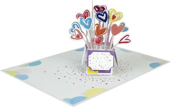 Actual product image MU Classic 3D Pop-Up Geburtstags Glückwunschkarte - Ballonherzen (1 pcs.)