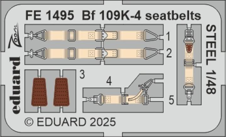 Produktbild Eduard Bf 109K-4 seatbelts STEEL
